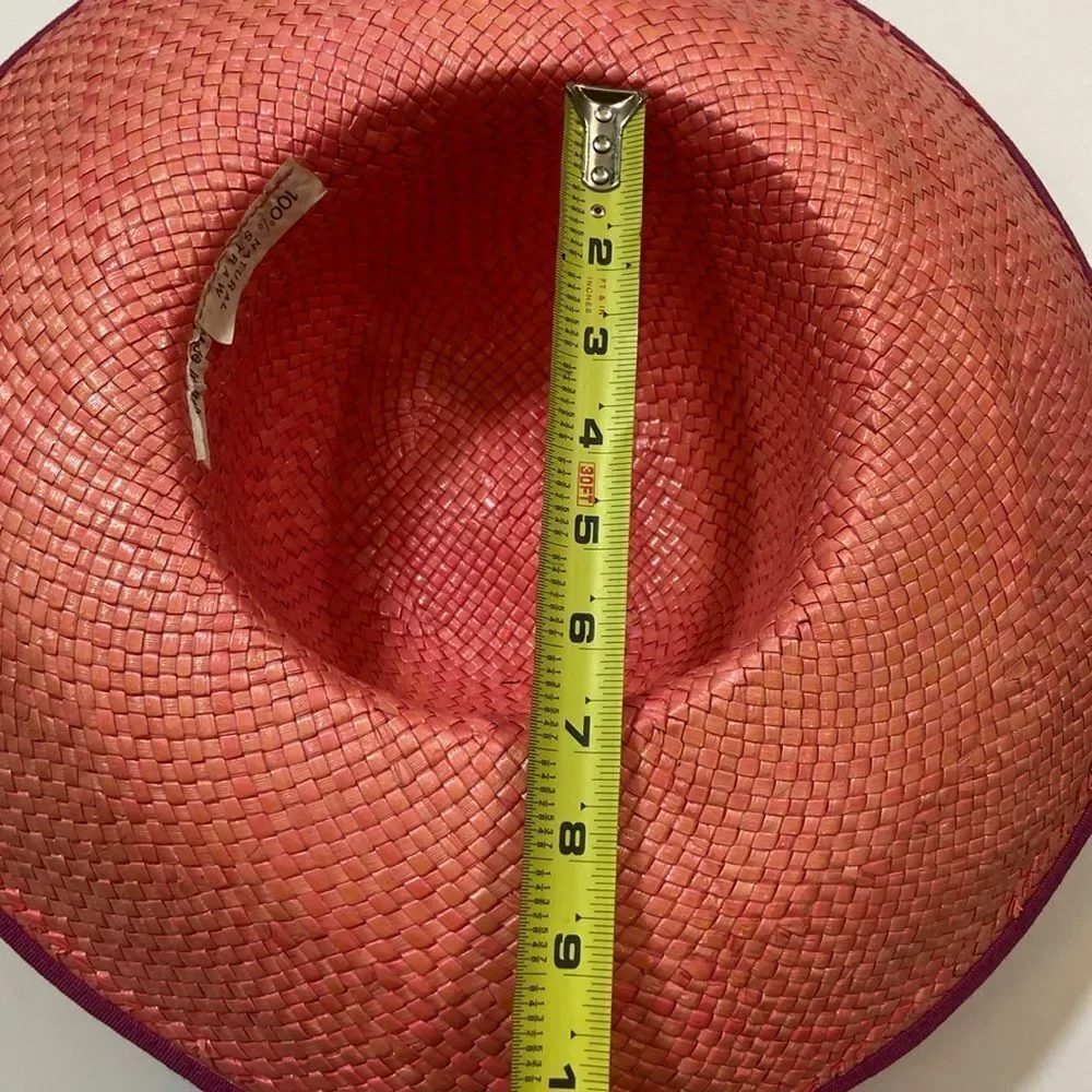 Chic Tan and Pink Wide-Brimmed Hat - Picture 8 of 16